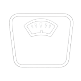 Outline icon of a bathroom scale.