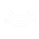 A very faint white outline of a horizontal oval shape with two small zigzag lines above it, all against a white background.