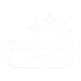 An outline icon of an open book or tablet with three sparkling stars above it.