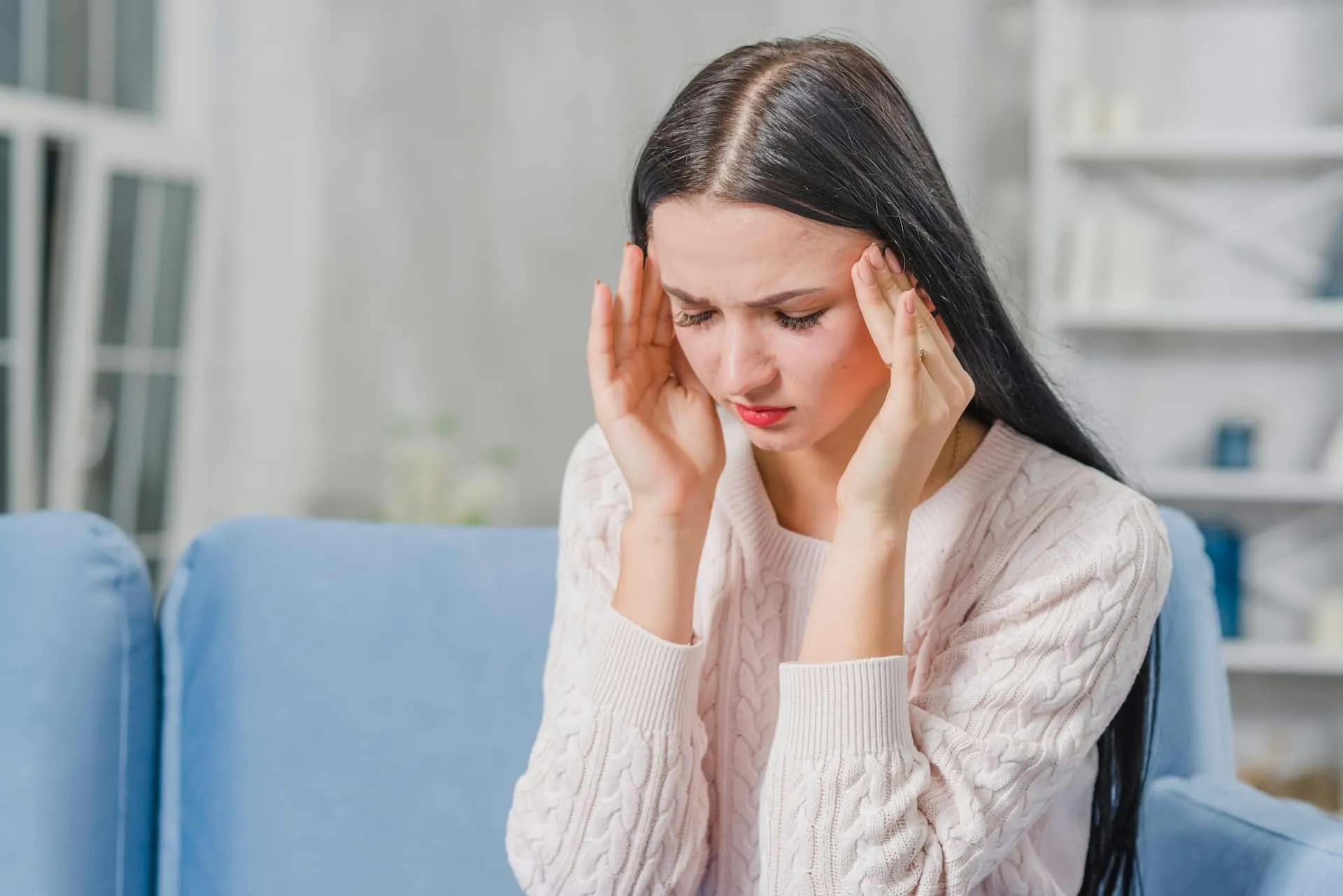 Lady Suffering From Severe Headache Seeking Relief In Cedar Park