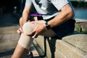 Pickleball player with elbow knee and ankle pain