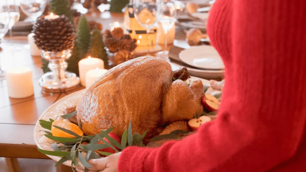 Christmas feast and spread of food